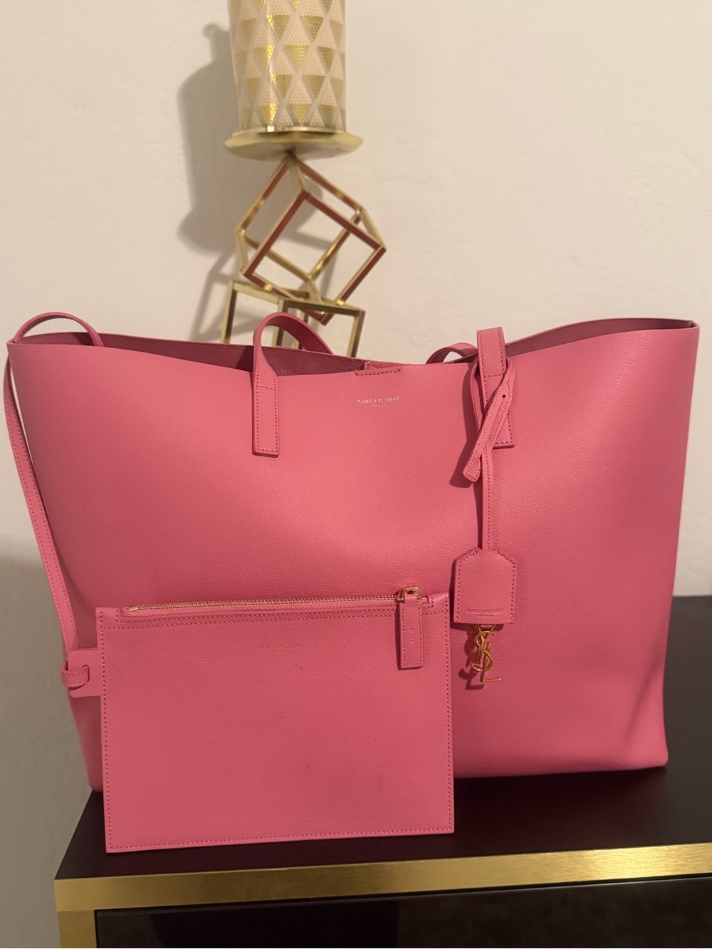 Saint Laurent bubblegum pink tote
